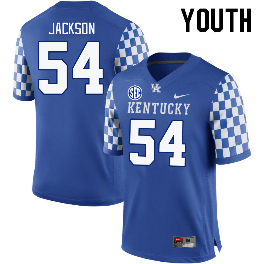 Youth #54 D'Eryk Jackson Kentucky Wildcats 2023 College Football Jerseys Stitched-Royal